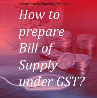 Bill Of Supply Under GST